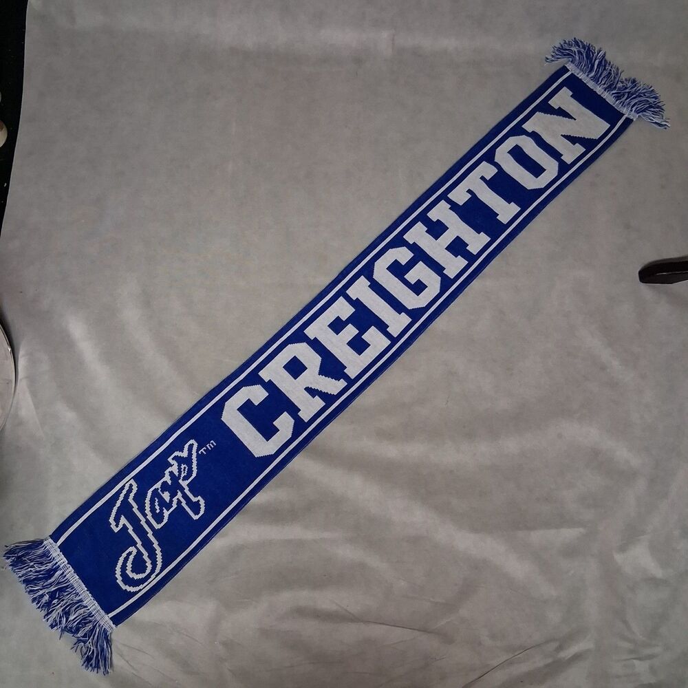 Creighton University Bluejays Jacquard Knit Reversible Sports Scarf 57" x 7 1/2"